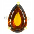 Ring 925 Cognac AAA Quarz 15.7ct Größe 14