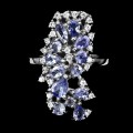 Natürlicher Tansanit Silberring 925 11
