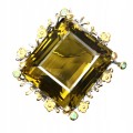 Quarz Brosche Anhänger Smaragde 117.94ct 925