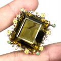 Quarz Brosche Anhänger Smaragde 117.94ct 925