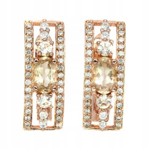 Silberohrringe natürlicher Morganit Zirkonia 3