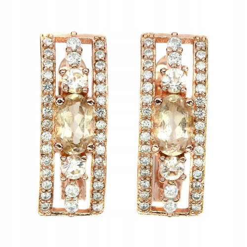 Silberohrringe natürlicher Morganit Zirkonia 3