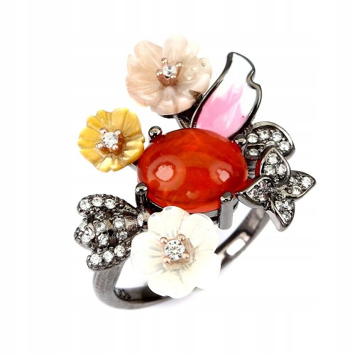 Silberring, feurige Opal zirkonia, 19 925