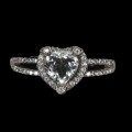 Ring 925 Aquamarin Herz mit Zirkonia 17