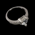Ring 925 Aquamarin Herz mit Zirkonia 17