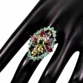 Ring 925 Turmalin Diopside Smaragde 15.5