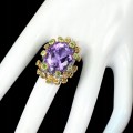 Amethyst-Silberring, Saphire, Granat, 14,5