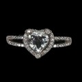 Ring 925 Aquamarin Herz mit Zirkonia 15