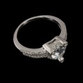 Ring 925 Aquamarin Herz mit Zirkonia 15