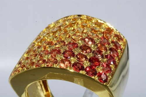 Silberring, 925 Saphire, Größe 14