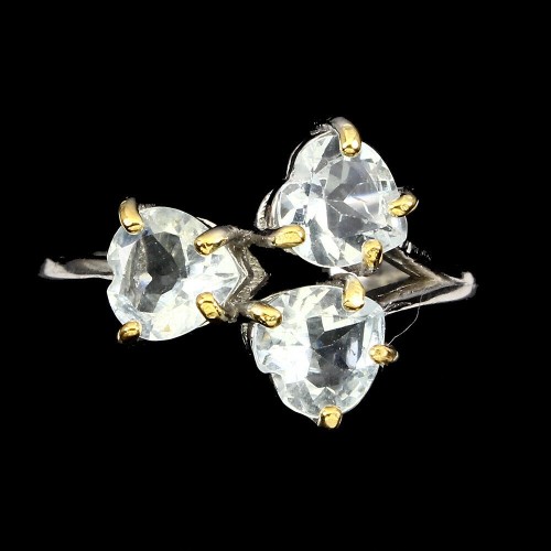 Silberner Aquamarinring, 925, 17,5 Herzen