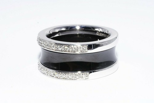 Ring Diamanten 0.16cts 925 r.16 Emaille