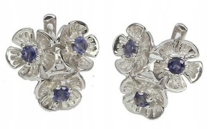 Ohrringe aus 925er Silber mit natürlichen Iolithen