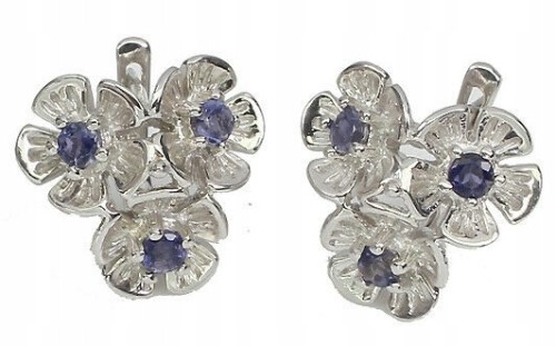 Ohrringe aus 925er Silber mit natürlichen Iolithen