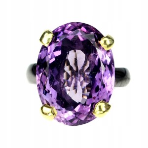 Ring aus natürlichem Amethyst, Silber 17