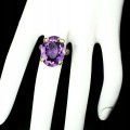 Ring aus natürlichem Amethyst, Silber 17