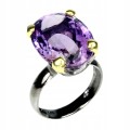 Ring aus natürlichem Amethyst, Silber 17