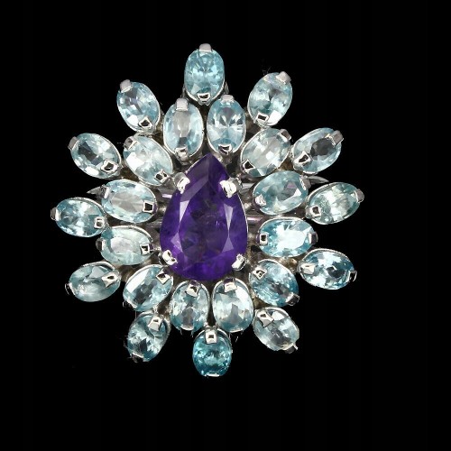 Ring Zirkone Silber 925 natur Größe 16