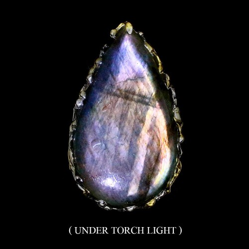 Silberring mit natürlichem Labradorit Größe 17,5