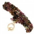 Silberarmband mit natürlicher Turmalin Perle 925
