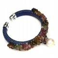 Silberarmband mit natürlicher Turmalin Perle 925