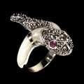 Rubin Markasit Ring aus Sterlingsilber Größe 14 925