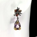 Ohrringe Silber 925 Amethyste natürliche Granate
