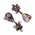 Ohrringe Silber 925 Amethyste natürliche Granate