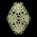 Natur Ring 925 Silber Peridot Größe 17