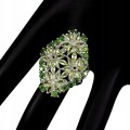 Natur Ring 925 Silber Peridot Größe 17
