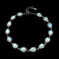 Armband aus 925er Sterlingsilber mit natürlichen Larimar Zirkonia