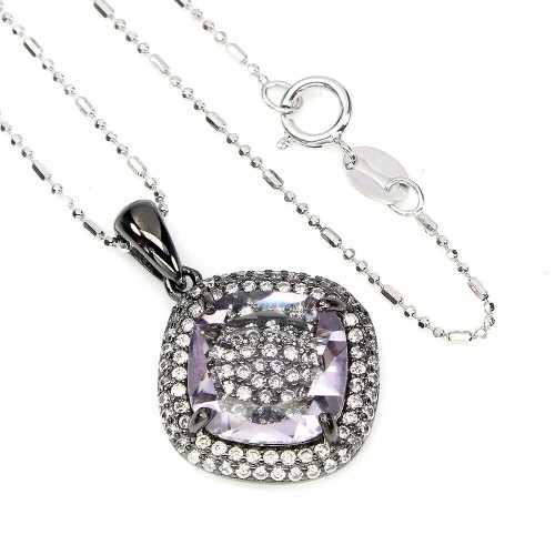 Halskette aus 925 Silber mit natürlichen Amethysten Zirkonia