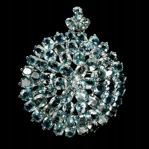 Brosche Anhänger natürliche Zirkone zertifiziert