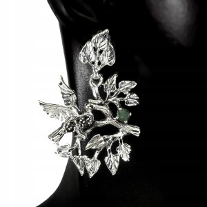 Ohrringe aus 925er Silber mit natürlichen Markasit Smaragden