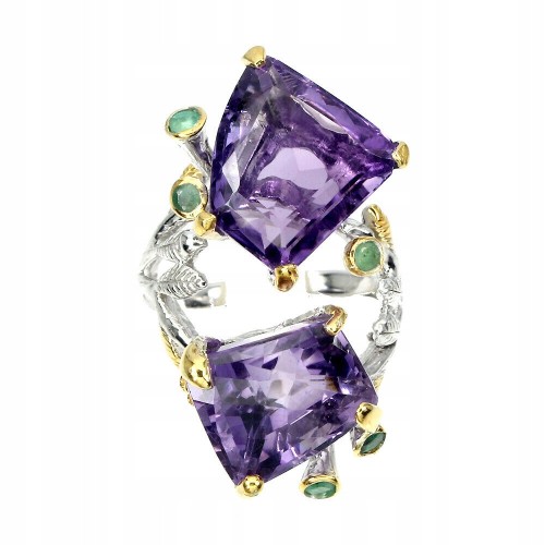 Ring natürlicher Amethyst Silber 925 Größe 17,5