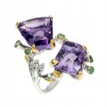 Ring natürlicher Amethyst Silber 925 Größe 17,5