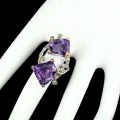 Ring natürlicher Amethyst Silber 925 Größe 17,5