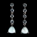 Silberne natürliche Larimar Topas Ohrringe 925 2
