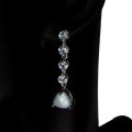 Silberne natürliche Larimar Topas Ohrringe 925 2