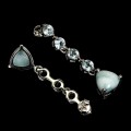 Silberne natürliche Larimar Topas Ohrringe 925 2