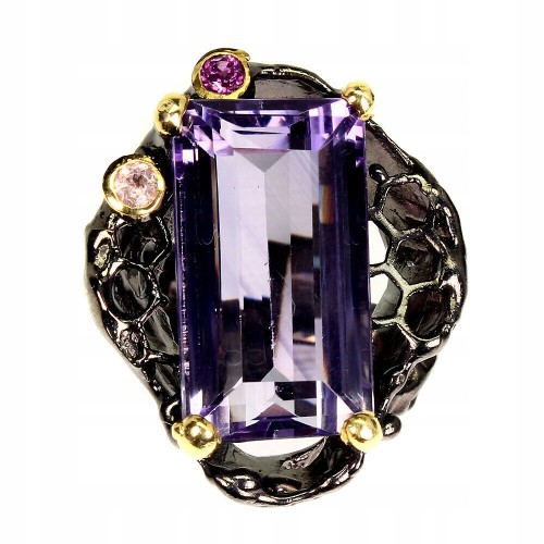 Ring natürlicher Amethyst Silber 925 Größe 18