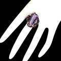 Ring natürlicher Amethyst Silber 925 Größe 18
