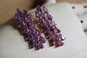 Silberohrringe 925 natürliche Amethyste