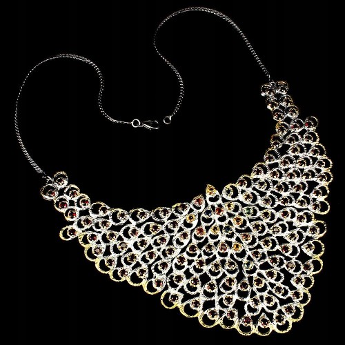 Halskette Saphire Rubelit 925 Zertifikat