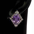 Silberohrringe 925 Zirkonia natürliche Amethyste 8