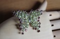 Schmetterling Brosche Peridot (Olivin) Granat 925
