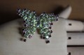 Schmetterling Brosche Peridot (Olivin) Granat 925