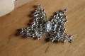Schmetterling Brosche Peridot (Olivin) Granat 925