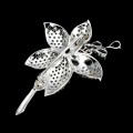 Brosche Silber Opalen 925 natürliche Diopside