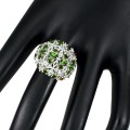 Diopsid Ring Natur Silber 925 Größe 16